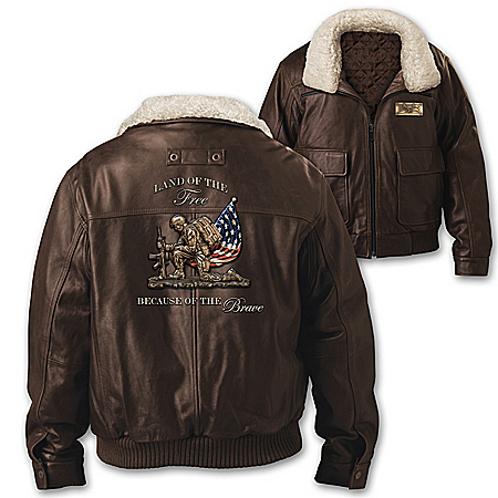 Freedom For All Men’s Leather Bomber Jacket