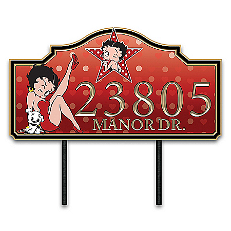 Betty Boop Personalized Outdoor Address Sign