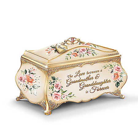 Granddaughter Porcelain Music Box Personalized With Her Name