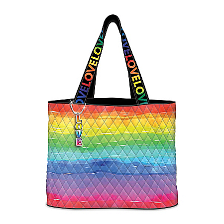 Rainbow Love Quilted Women’s Tote Bag