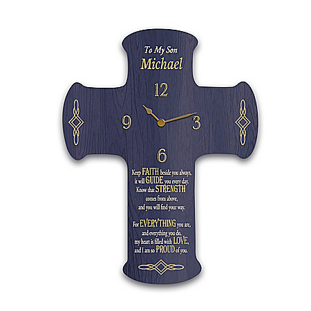Blessed Son Wall Clock Personalized With Your Son’s Name