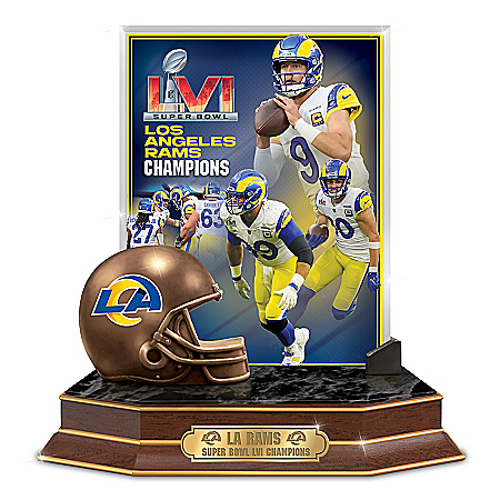 Rams Super Bowl LVI Tribute With Bronzed Helmet
