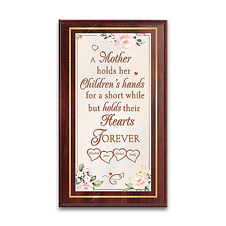 A Mother’s Heart Personalized Plaque With Children’s Names