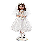 Her First Holy Communion Porcelain Doll: Brunette