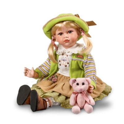 Thea: 18 Inch Porcelain Doll In Vintage-Style Clothing