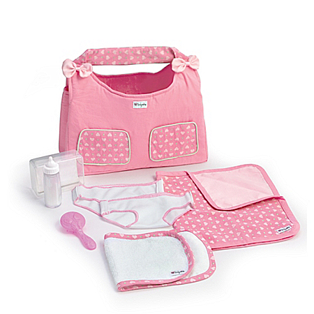 Diaper Bag Baby Doll Accessory Set Diaper Pad And Milk Bottle