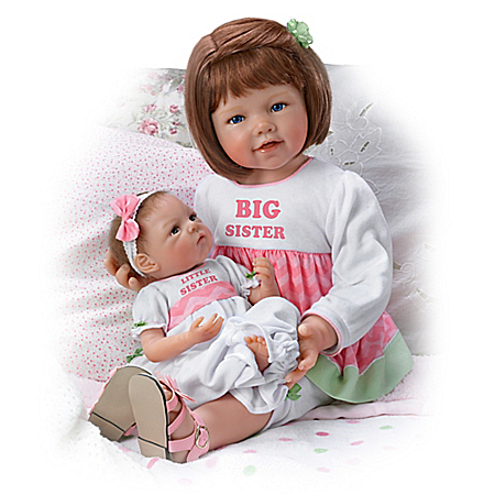 A Sister’s Love Child And Baby Poseable Vinyl Doll Set