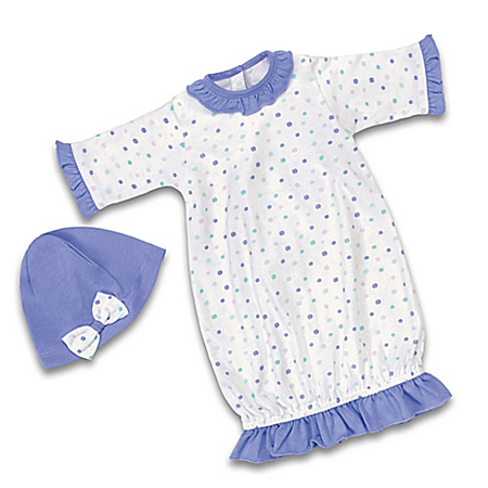 Nighty Nightgown Floral Cotton Baby Doll Accessory Set