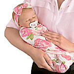 Buy Marissa May Rosie Baby Doll With Custom Rose Print Swaddle Blanket
