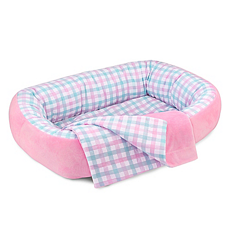 Reversible Pink Bassinet And Matching Blanket