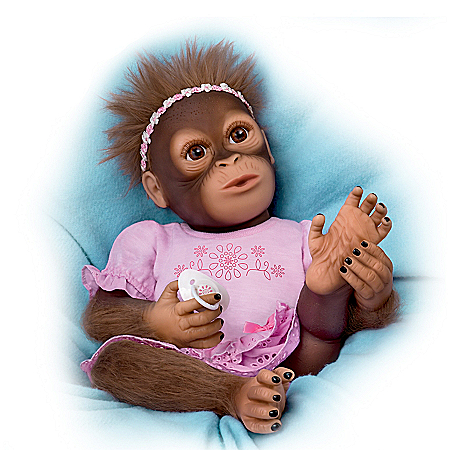 Cooing Cora Baby Monkey Doll Coos and “Breathes”