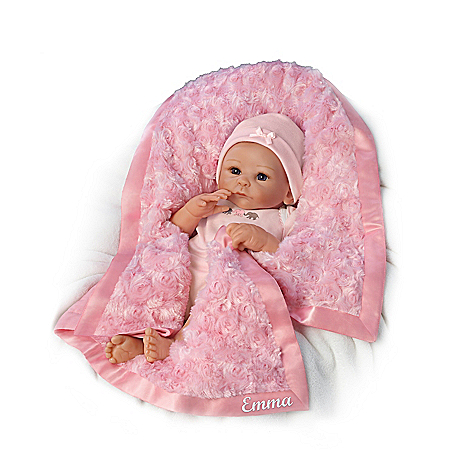 Pink Plush Blanket Baby Doll Accessory