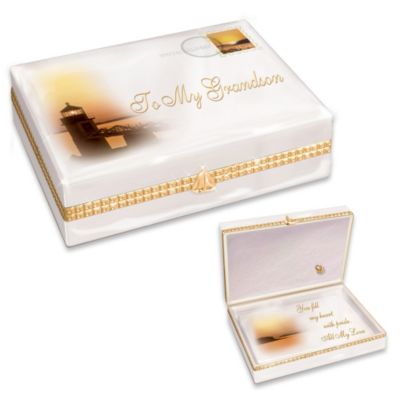 Dear Grandson Gift Porcelain Music Box