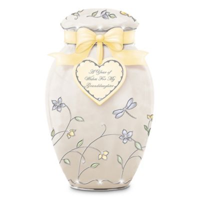 A Year Of Wishes Gift For My Granddaughter Porcelain Musical Ginger Jar