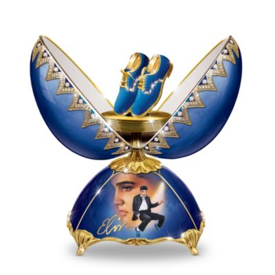 Blue Suede Shoes: Elvis Tribute Collectible Egg Shaped Music Box