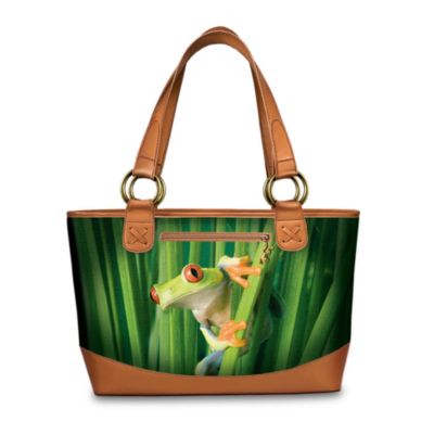 Get Hoppy Tote Bag With Frog Art: Unique Frog Lover Gift