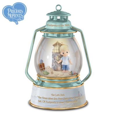 Precious Moments Footprints In The Sand Illuminated Musical Lantern Music Box