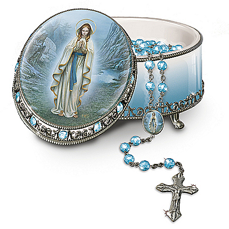 Our Lady Of Lourdes Musical Rosary Box