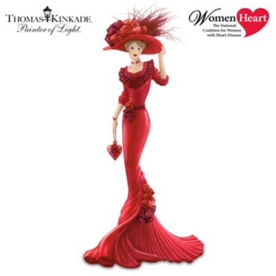Thomas Kinkade Red At Heart: Heart Health Awareness Figurine