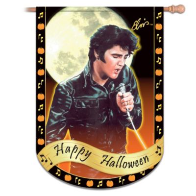 Elvis Presley Happy Halloween Flag