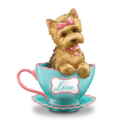 Yorkie Teacup Figurine