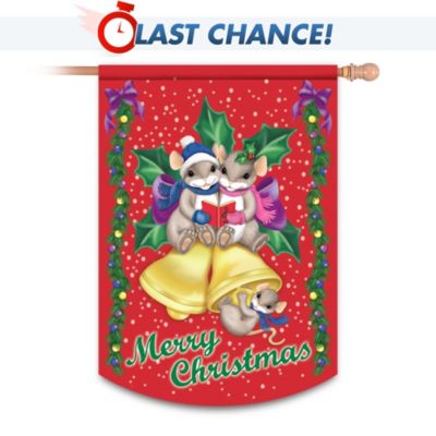 Charming Tails Merry Christmas Flag