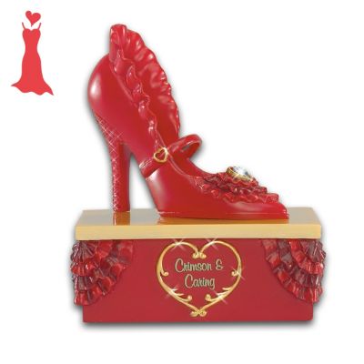 Crimson And Caring - Red High-Heeled Shoe Figurine