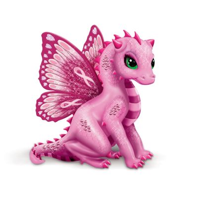 Breast Cancer Support Artistic Dragon Figurine: On Wings Of Hope