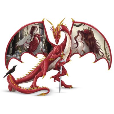 Fantasy Art Red Dragon Figurine Guardian Of Always