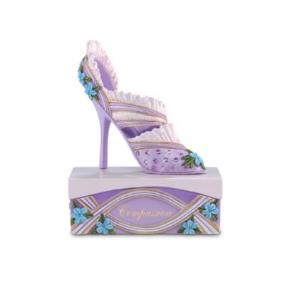 Alzheimer's Research Support "Compassion And Style" Purple Forget-Me-Not Shoe Figurine