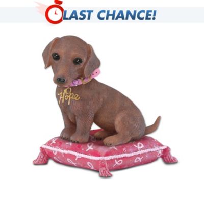 Paws For The Cause Breast Cancer Charity Dachshund Figurine