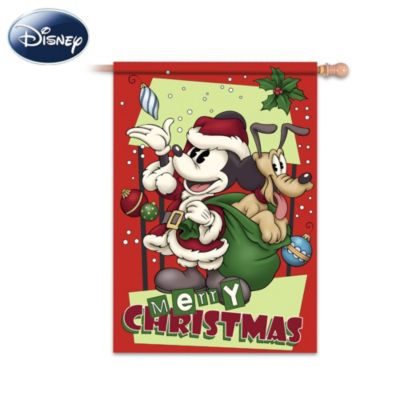 Mickey Mouse Merry Christmas Vintage-Style Flag