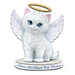 The Kittens Are Angels With Whiskers! White Kitten With Blue Eyes Figurine