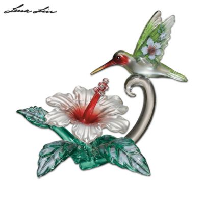 Lena Liu Designed Art Glass Hummingbird Figurine: Fluttering Grace