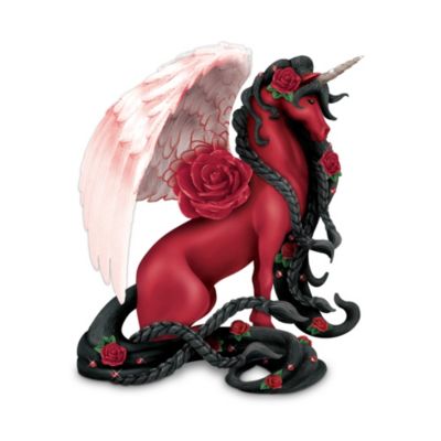 Mystic Rose: Collectible Red Unicorn Figurine