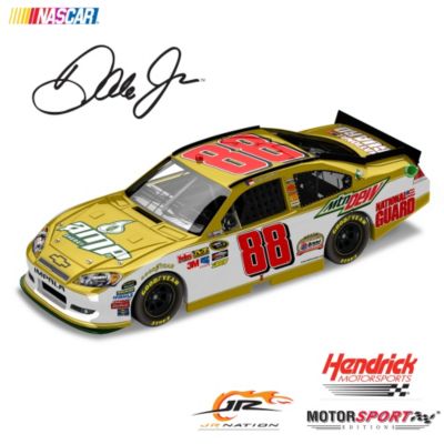 2011 marks the 50 year anniversary of a legendary raceway - the Bristol Motor Speedway. To celebrate this milestone anniversary, revered NASCAR&reg; driver Dale Earnhardt Jr.&reg; rolls out a shining tribute at the Irwin Tools Night Race. Now, you can join in the celebration with this bold Dale Earnhardt Jr. diecast car commemorating the historic track's 50th birthday. Officially licensed by NASCAR, JR Motorsports and Hendrick Motorsports, it's available from Motorsport Editions.Precision-engineered by Lionel&reg; NASCAR&reg; Collectables, this 2011 Dale Jr. No. 88 NASCAR diecast car features an opening hood, trunk and roof flaps, manufacturer-specific engine detail with valve covers, accurate header contour, simulated exhaust openings and more. Sporting a vivid white, gold and red paint scheme with the Bristol 50th anniversary logo on its side panels, this dynamic collectible diecast car is crafted with over 100 individual parts and imprinted with a special Diecast Identification Number (DIN) for registration, and to maintain authenticity. Strong demand is expected. Order now!