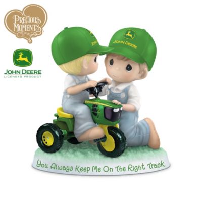 John Deere Precious Moments Figurine: You Always Keep Me On The Right Track