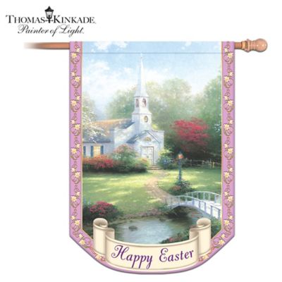 Thomas Kinkade Happy Easter Decorative Flag