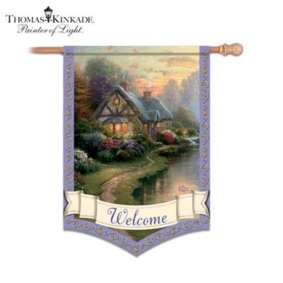 Thomas Kinkade Welcome Decorative Flag