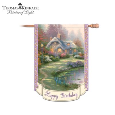 Thomas Kinkade Happy Birthday Flag