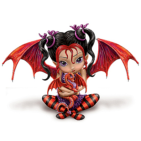 Fairy And Dragon Figurine: Ruby