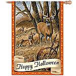 Buy White-Tailed Deer Happy Halloween Flag With Rosemary Millette Art