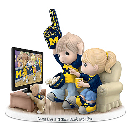 Officially-Licensed Michigan Wolverines Fan Precious Moments Porcelain Figurine