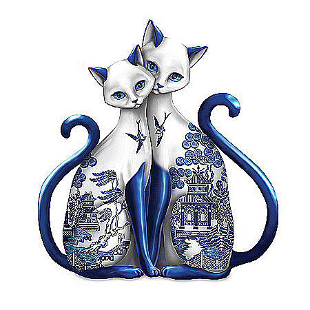 Purr-ecious Blessing Of Two Lovers Porcelain Figurine