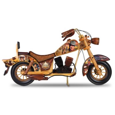 Buy John Wayne Handcrafted Wooden Motorcycle Sculpture