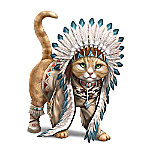 Buy Chief Runs With Paws Native American Inspired Cat Figurine