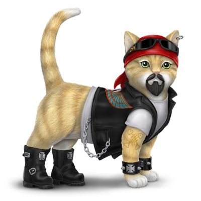 Buy Dawg Crusher Handcrafted Biker Cat Figurine