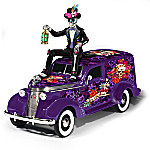 Buy Day Of The Dead Hand-Painted Sugar Skull Hearse Sculpture