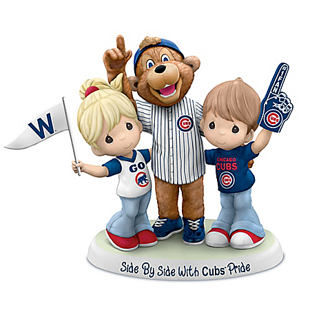 Precious Moments Side By Side With Chicago Cubs MLB Pride Figurine