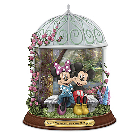 Disney Thomas Kinkade Mickey Mouse and Minnie Mouse Personalized Figurine